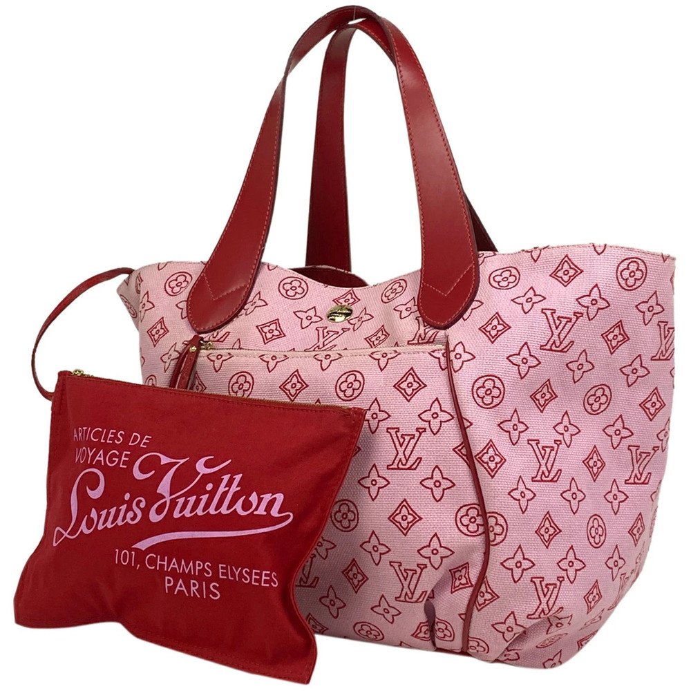 Louis Vuitton Cabas Ipanema Shoulder Bag Tote Canvas Rose